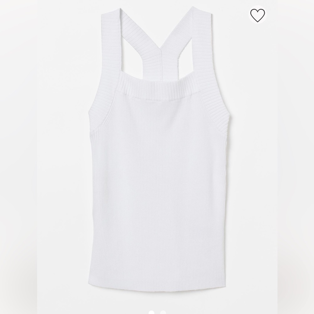 H & M White NWT Rib Knit Top size Large - Picture 6 of 17